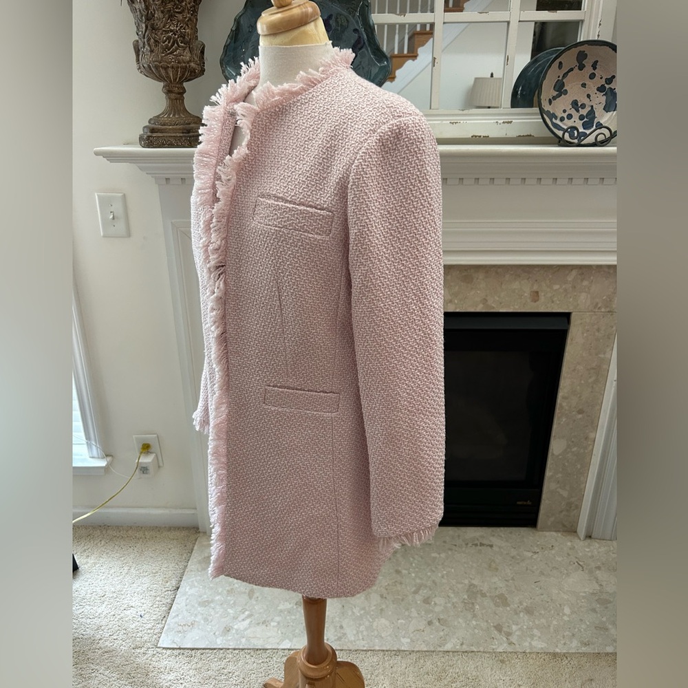 Venus Pink Tweed Fringed Coat - Picture 8 of 12